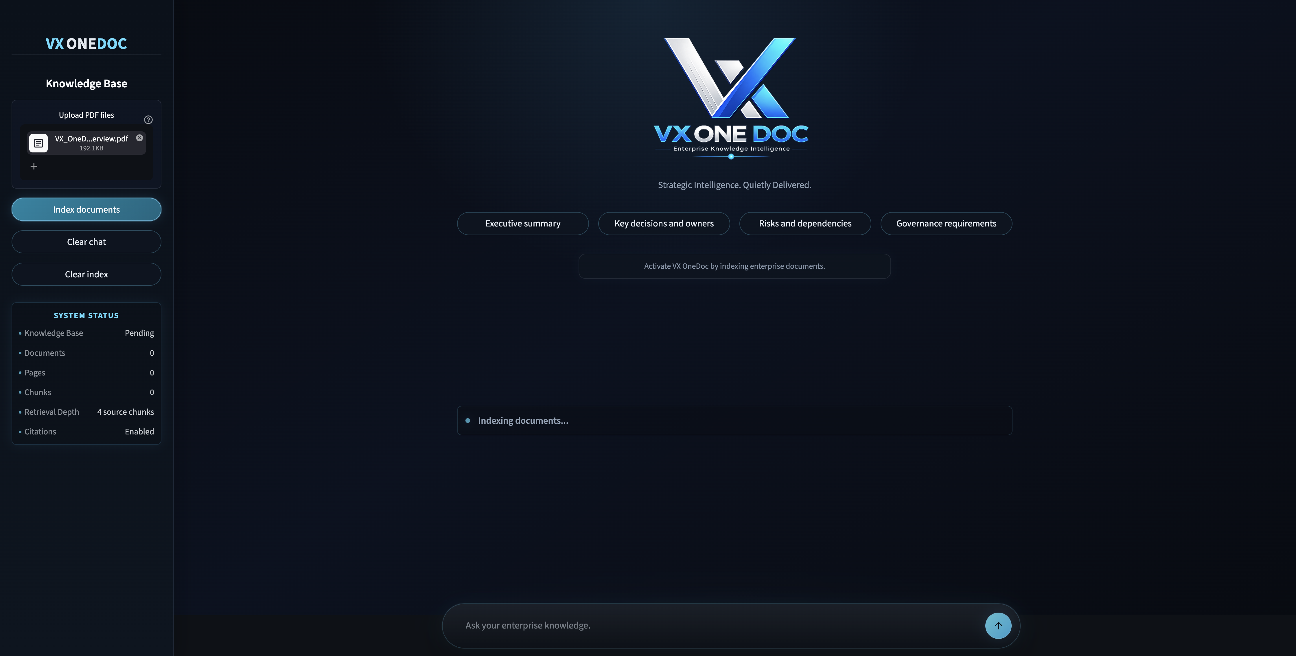 VX-OneDoc document indexing view